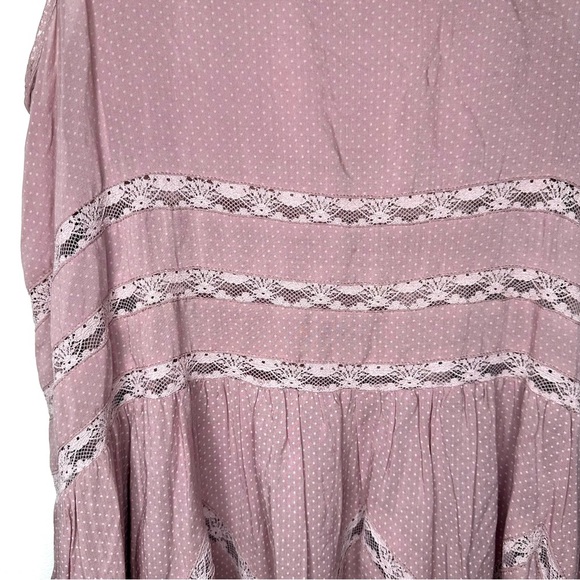 Free People Dusty Pink Mini Slip Lace Dress Size Small - Picture 7 of 11
